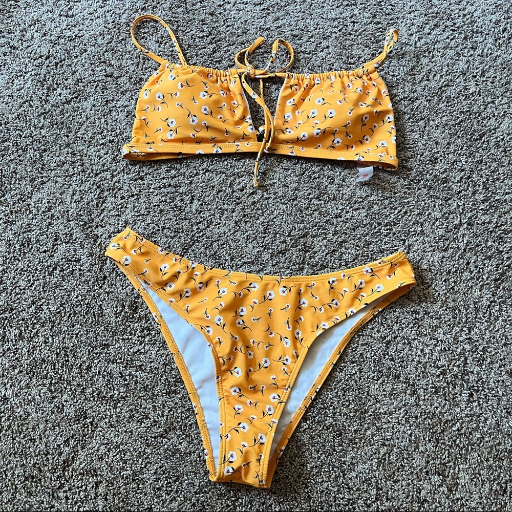 Yellow printed bikini